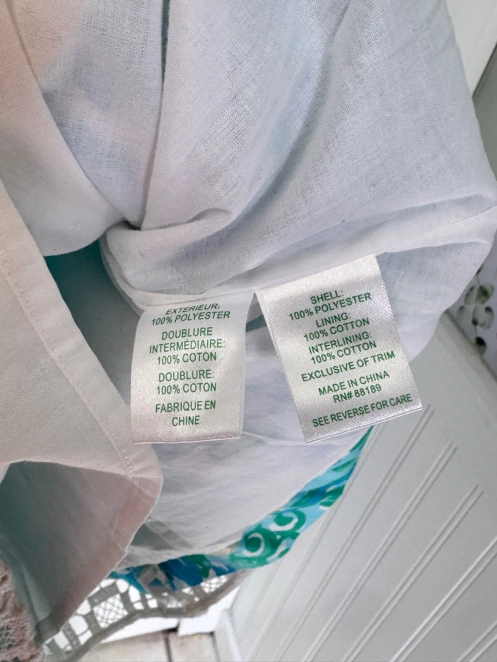 Lilly Pulitzer Blue-Green Lace Sheath Dress with White Trim - Picture 7 of 9